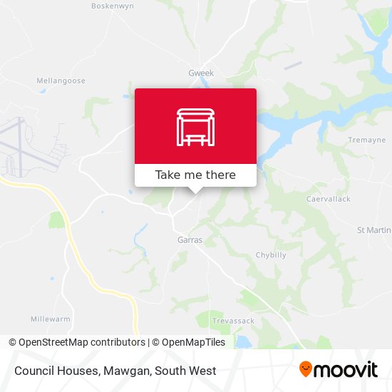 Council Houses, Mawgan map