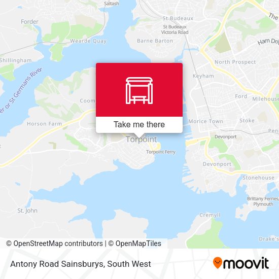 Antony Road Sainsburys map