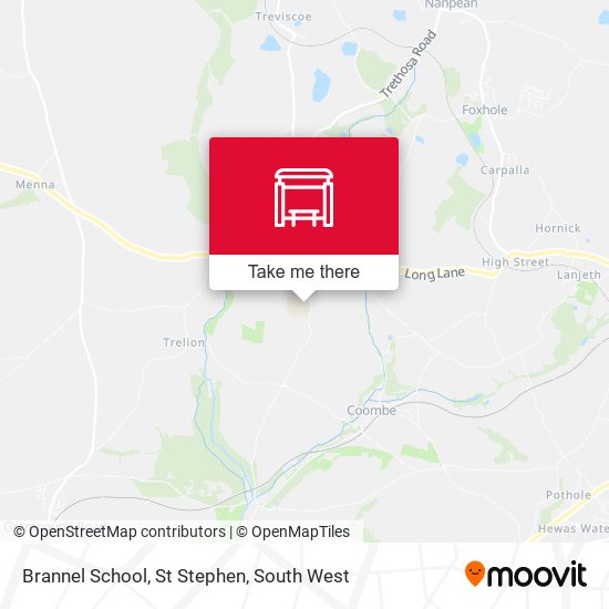 Brannel School, St Stephen map