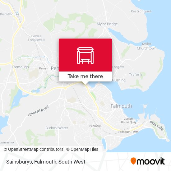 Sainsburys, Falmouth map
