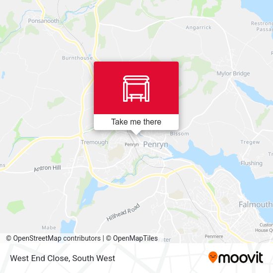 West End Close map