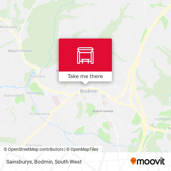 Sainsburys, Bodmin map