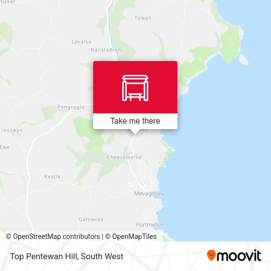 Top Pentewan Hill map