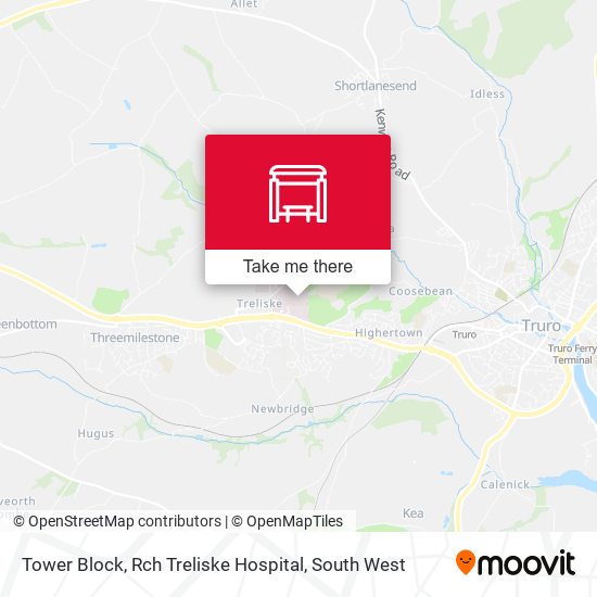 Tower Block, Rch Treliske Hospital map