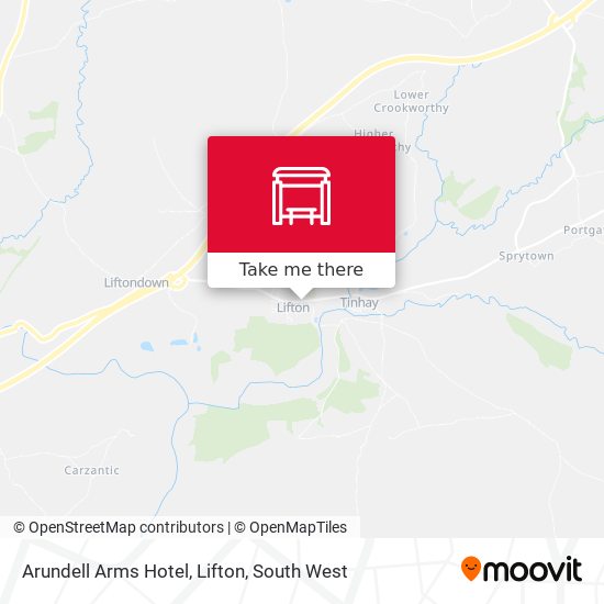 Arundell Arms Hotel, Lifton map