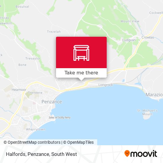 Halfords, Penzance map