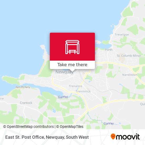 East St. Post Office, Newquay map