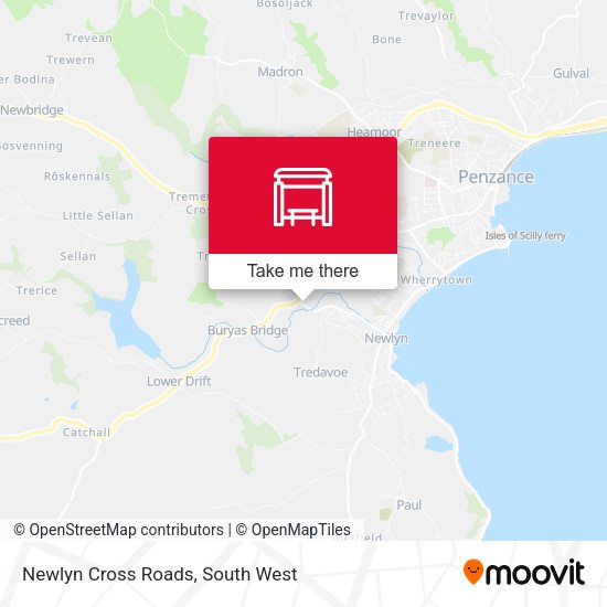 Newlyn Cross Roads map