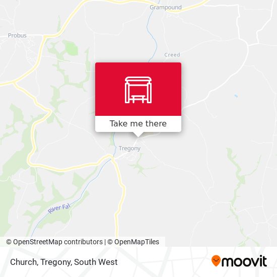 Church, Tregony map