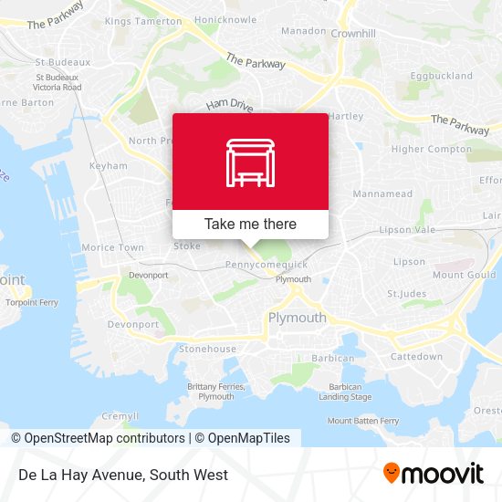 De La Hay Avenue map