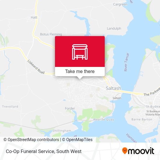 Co-Op Funeral Service map