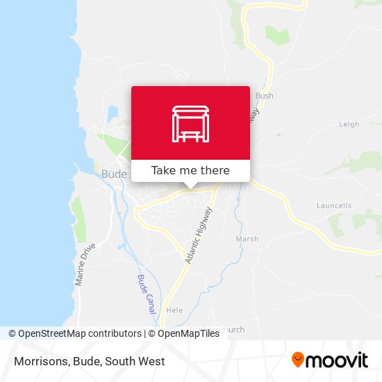 Morrisons, Bude map