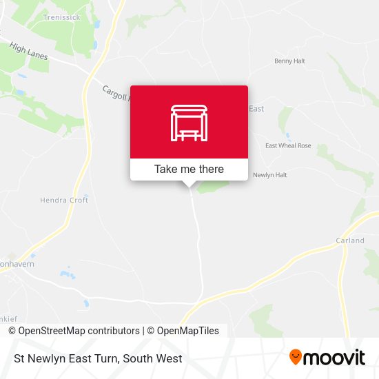 St Newlyn East Turn map