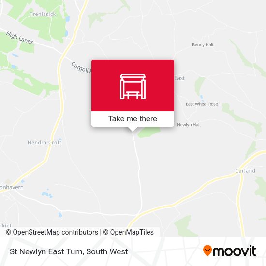 St Newlyn East Turn map