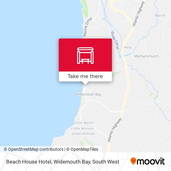 Beach House Hotel, Widemouth Bay map