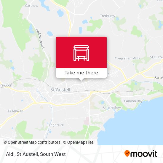 Aldi, St Austell map