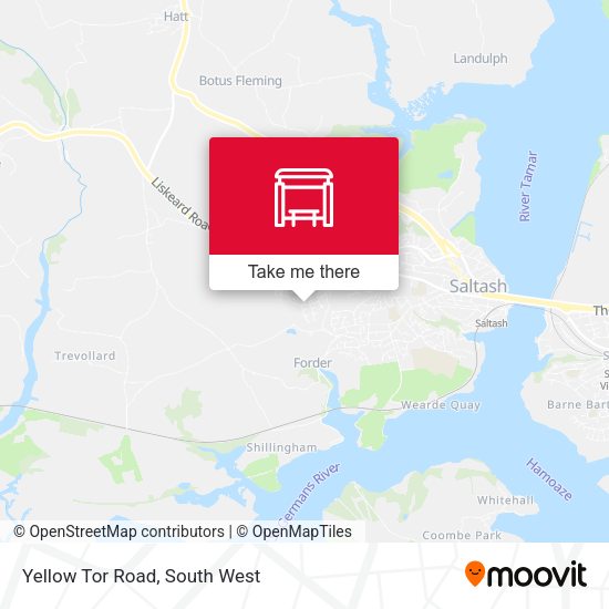 Yellow Tor Road map