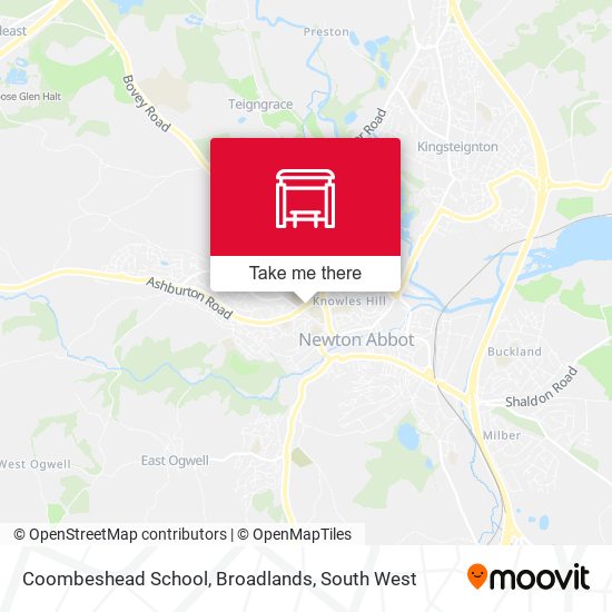 Coombeshead School, Broadlands map