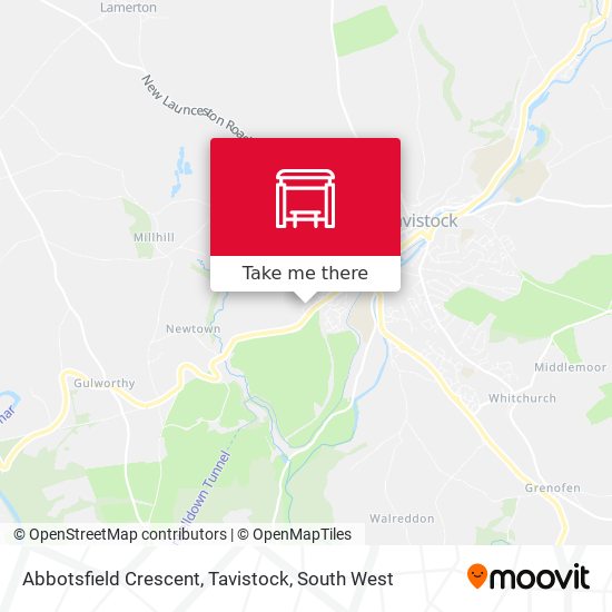 Abbotsfield Crescent, Tavistock map