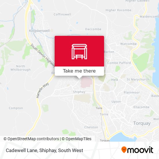 Cadewell Lane, Shiphay map