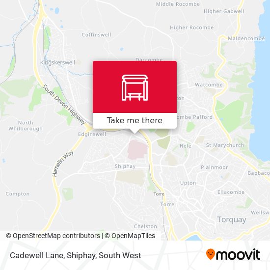 Cadewell Lane, Shiphay map