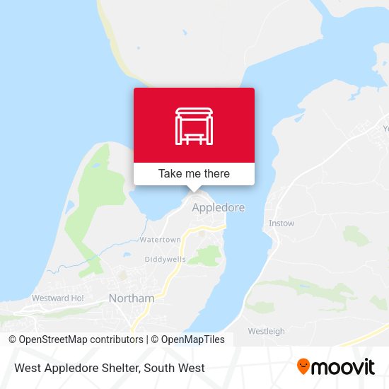 West Appledore Shelter map