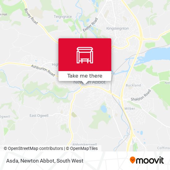 Asda, Newton Abbot map