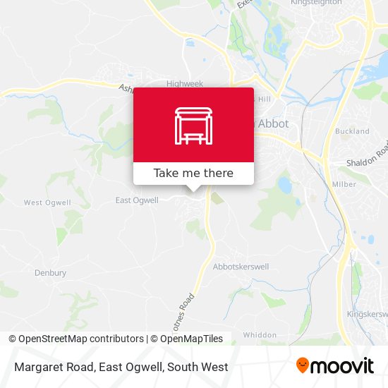 Margaret Road, East Ogwell map