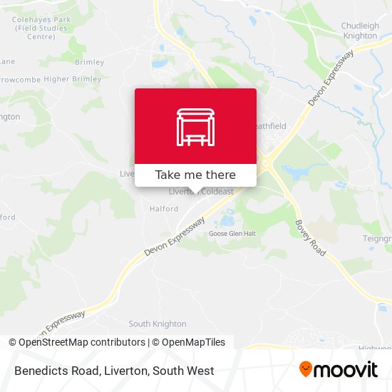 Benedicts Road, Liverton map