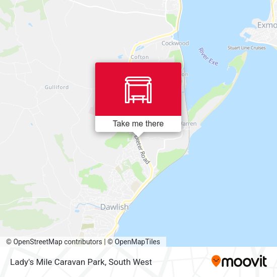 Lady's Mile Caravan Park map