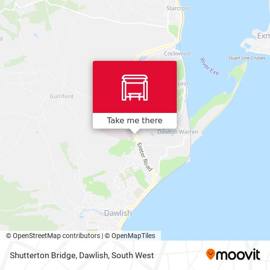 Shutterton Bridge, Dawlish map