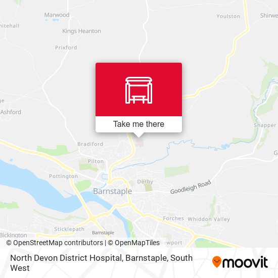 North Devon District Hospital, Barnstaple map