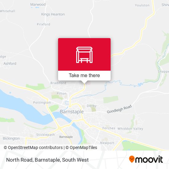 North Road, Barnstaple map