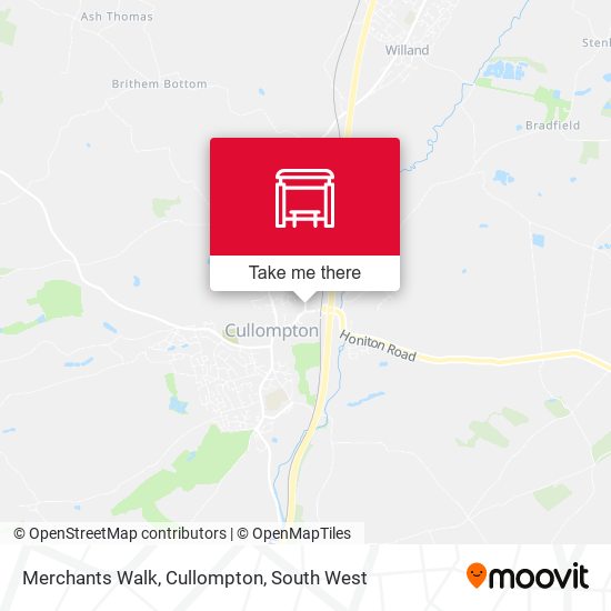 Merchants Walk, Cullompton map