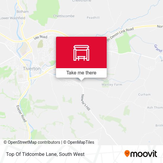 Top Of Tidcombe Lane map