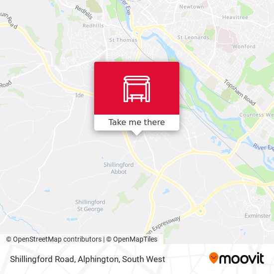 Shillingford Road, Alphington map