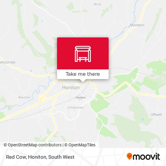 Red Cow, Honiton map