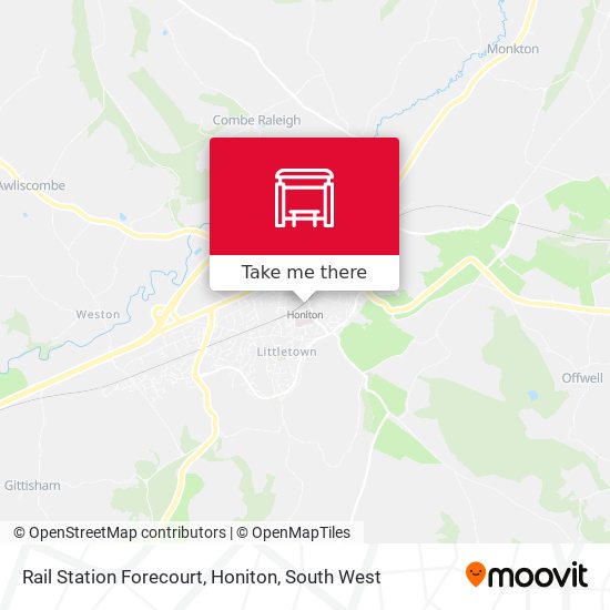 Rail Station Forecourt, Honiton map