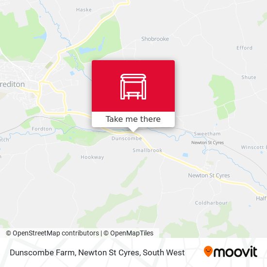 Dunscombe Farm, Newton St Cyres map