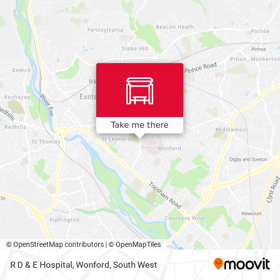 R D & E Hospital, Wonford map