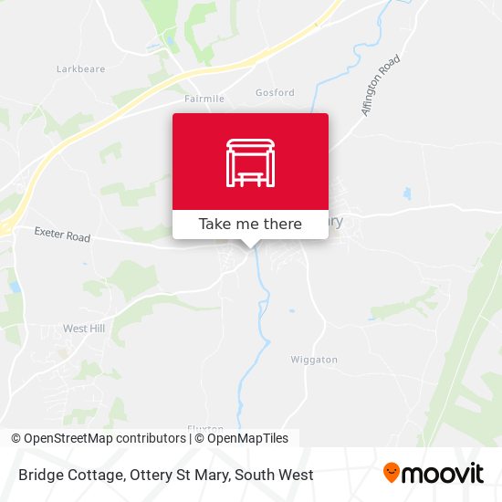 Bridge Cottage, Ottery St Mary map