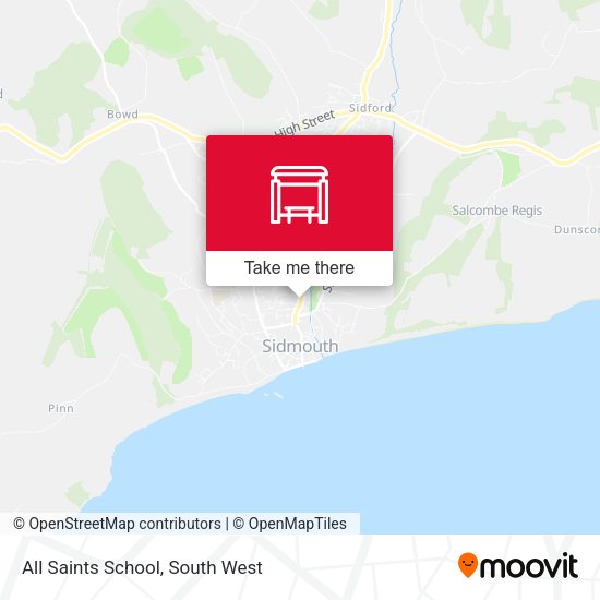 All Saints School, Sidmouth map