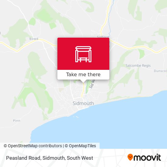 Peasland Road, Sidmouth map