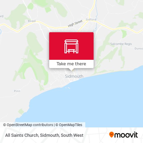 All Saints Church, Sidmouth map