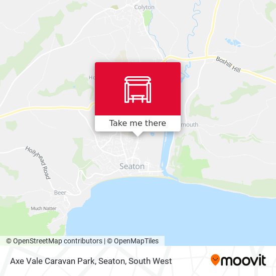 Axe Vale Caravan Park, Seaton map