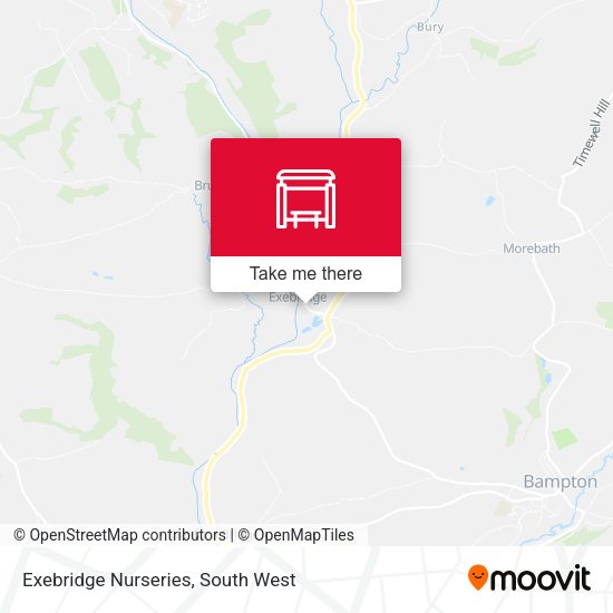 Exebridge Nurseries map