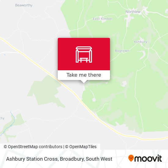 Ashbury Station Cross, Broadbury map