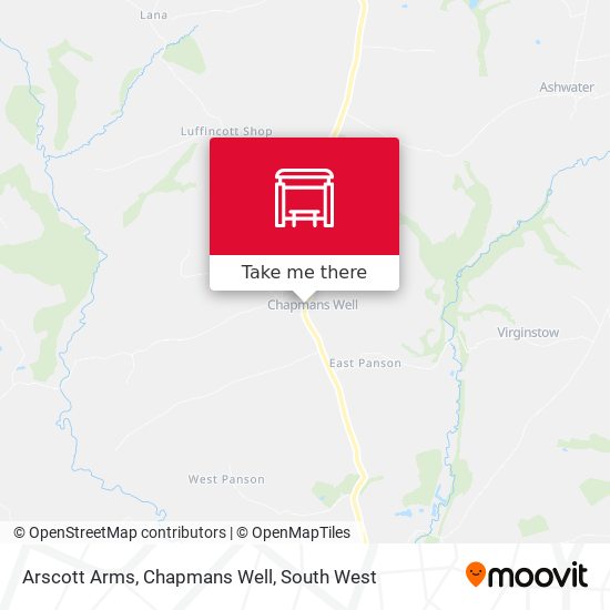 Arscott Arms, Chapmans Well map