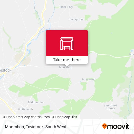 Moorshop, Tavistock map