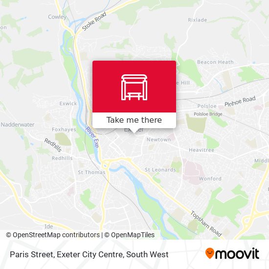 Paris Street, Exeter City Centre map
